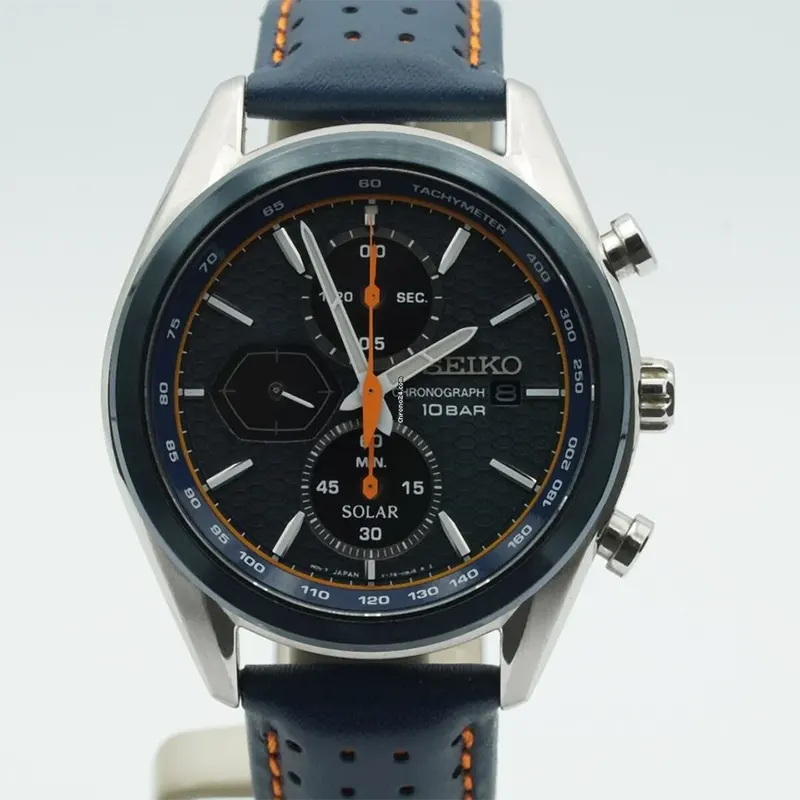 Seiko Men’s  Solar Chronograph Black Dial Watch | SSC775P1